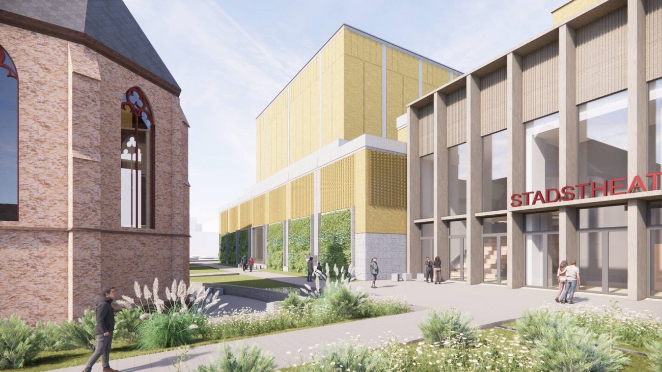 Ontwerp van de westgevel van het Stadstheater in Arnhem