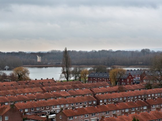 Luchtfoto van wijk in Arnhem