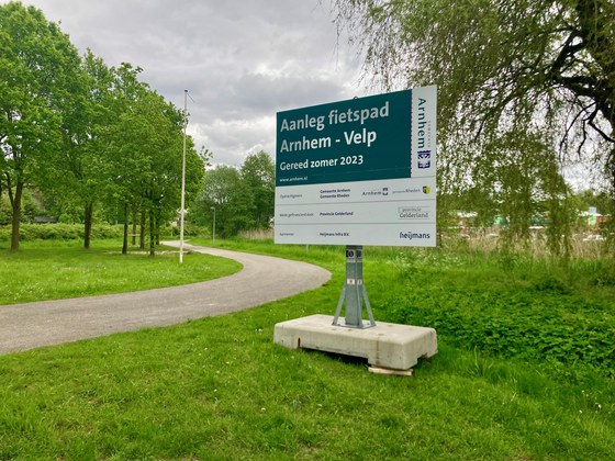 Nieuw fietspad Velp-Arnhem