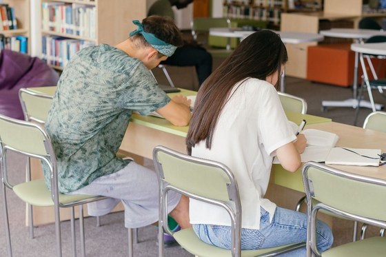 Jongeren aan het studeren