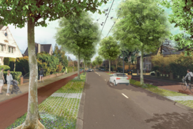 Artist impression Velperweg met bomen